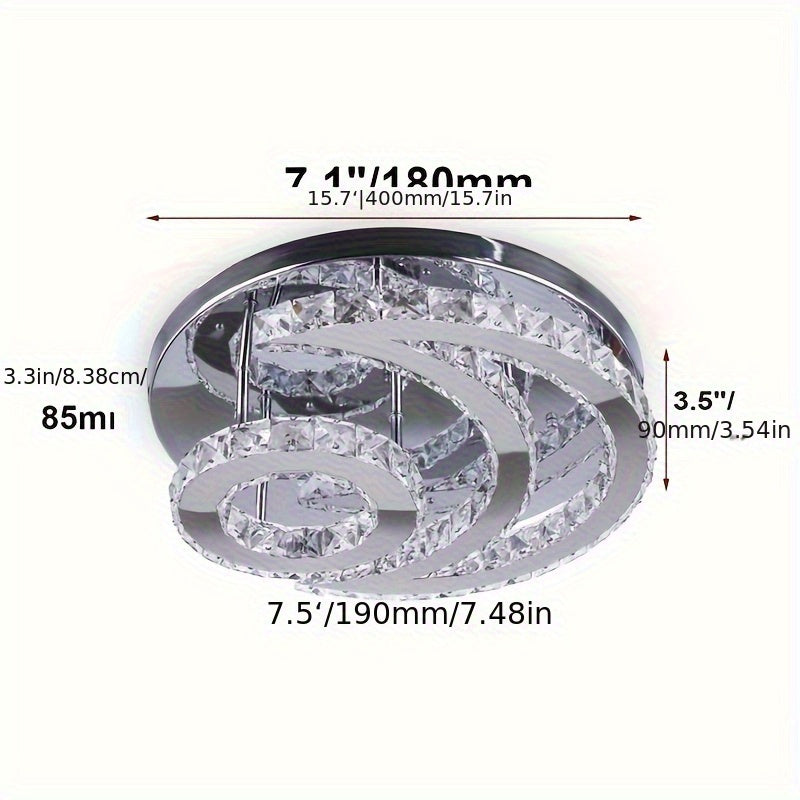 Light Fixture Ceiling Semi-Flush Mount LED Ceiling Light Suitable for Kitchen, Bedroom, Hallway and Dining Room 32W 15.75-Inch Base (White Light)