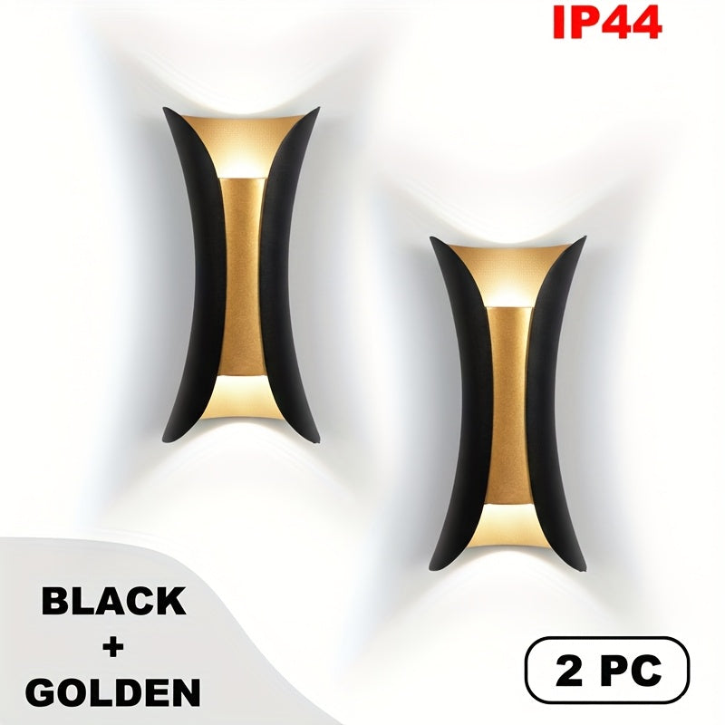 IP44 LED Outdoor Double-Head Wall Light, 3000K/6000K Warm White Light, Suitable for Hallway, Garden, Courtyard