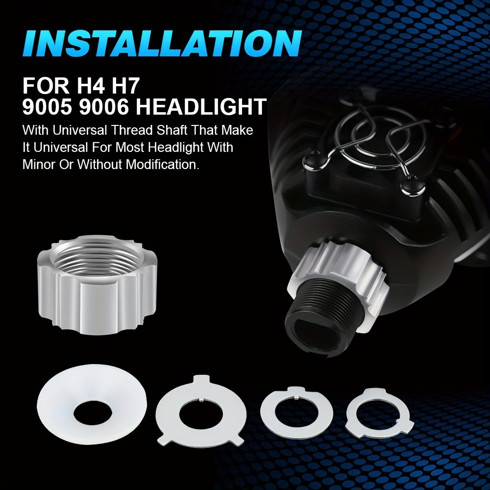 2 Pcs 2.5 Inch Bi-LED Projector Lens Universal Car Headlight Bulbs 100W 40000LM High/Low Beam 6000K LED Car Light Aspherical Lens Perfect Beam Pattern for Most Headlights