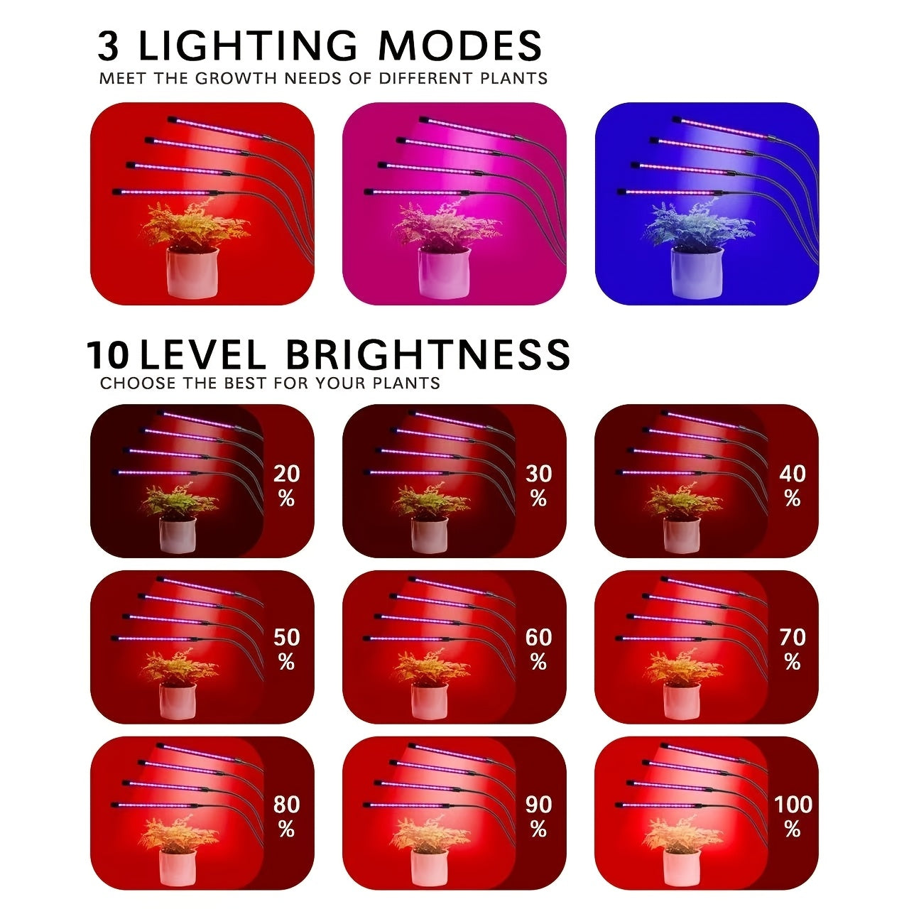 3 tubes, plant grow light, LED full spectrum grow light.
