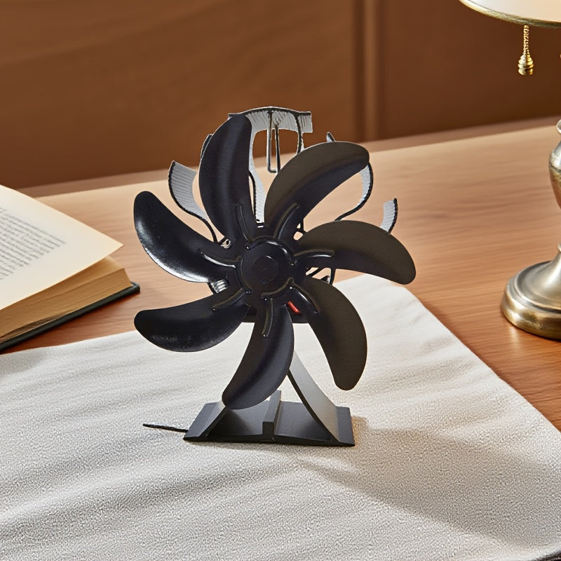 Heat Powered Stove Fan, Flue Pipe Fireplace Fan, Non-Electric 7-Blade Wood Stove Fan, Quiet Suitable for Gas/Wood/Pellet Stoves, Heat Circulation Boost
