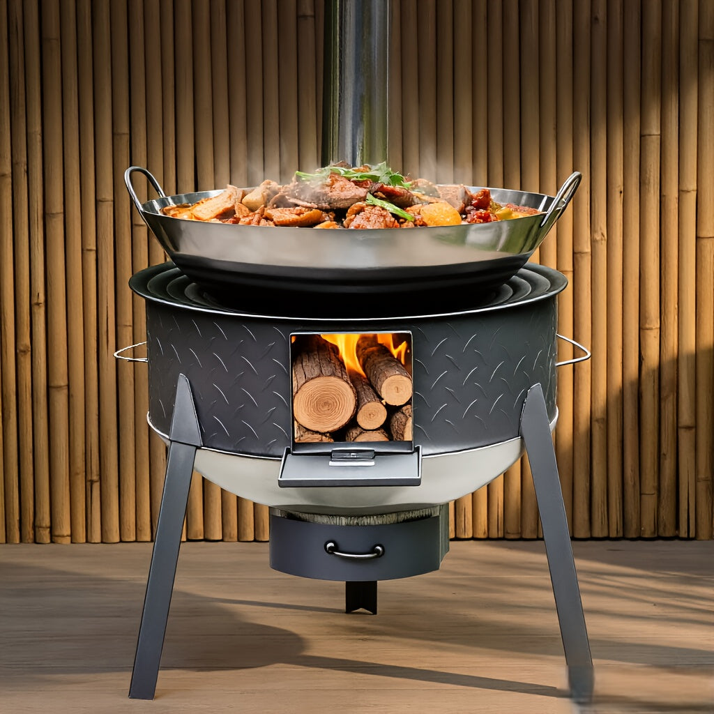 Winter Wood Stove Heating Stove, Indoor & Outdoor Smokeless Earthen Stove for Home, Rural Wood Burning Stove for Kang Heating in Winter