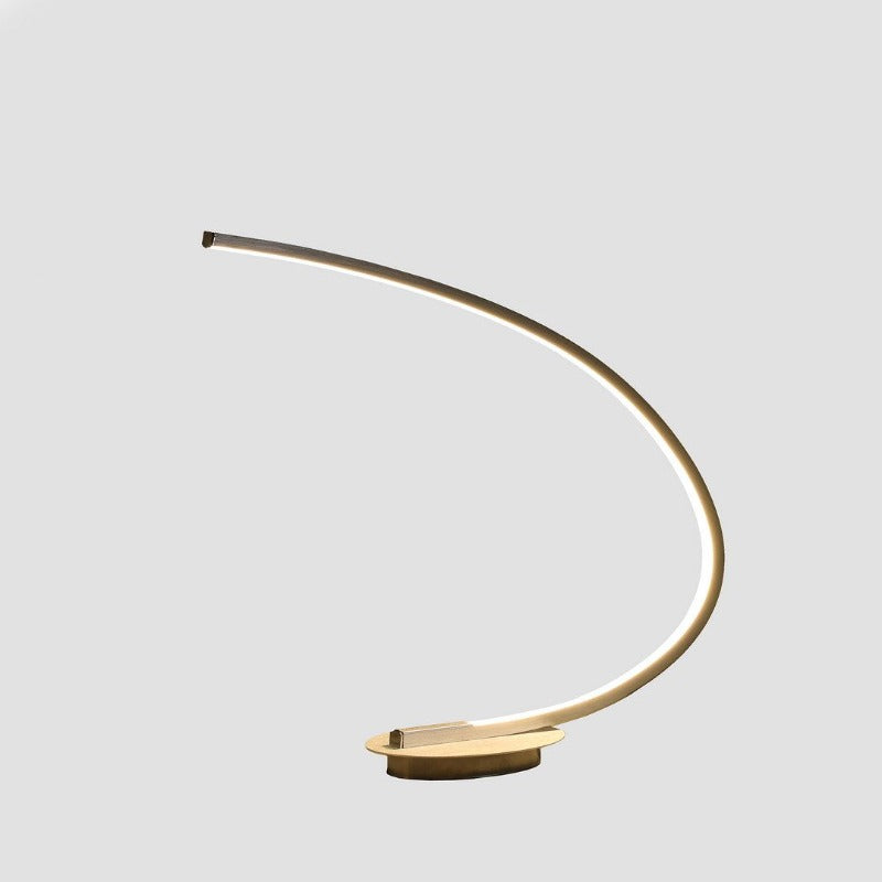 16-inch Eli brushed nickel LED curved tube desk lamp, without separate lampshade