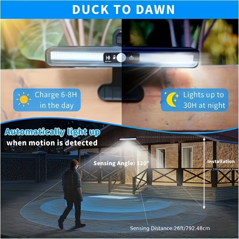 4/2/1-Piece Solar Outdoor Sensor Clip Light - IP65 Protection Rating, High Brightness 5630 LED, Automatic On/Off, Can Be Clipped or Wall-Mounted, Suitable for Camping, Garage, Courtyard and Commercial Lighting