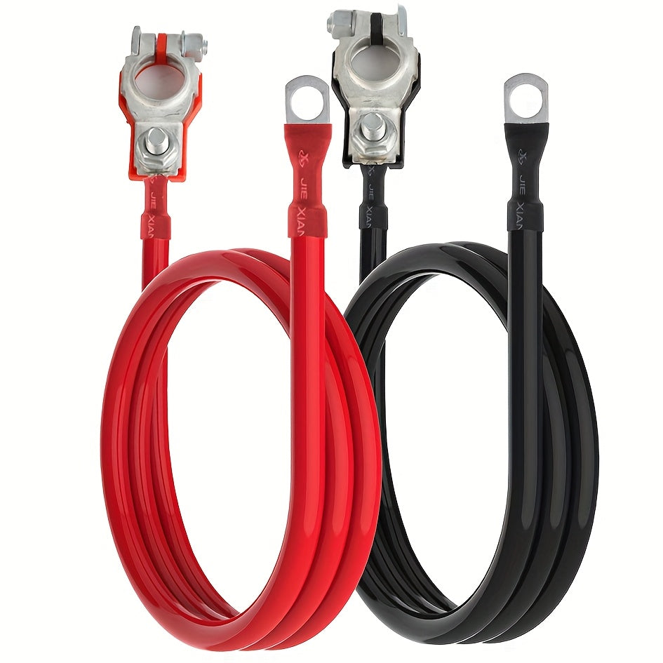 10AWG/12AWG Battery Inverter Cable & Terminal Connector, Car Battery Terminal, Universal Top Post Negative Positive, RV - 30cm/11.81in, 50cm/19.68in, 1m/43in, Suitable for Car, Truck, Motorcycle, Solar Battery, No Battery Required