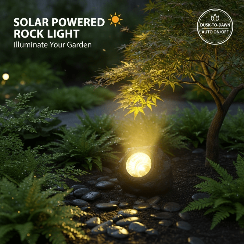 Solar Landscape Spotlight, Stone Lawn Light, Stone Design, Landscape Decorative Light, Courtyard Stone Light, Path Decorative Light, Stone Illumination Light, Outdoor Garden Light, Yard Ground Light, Holiday Outdoor Landscape Lighting