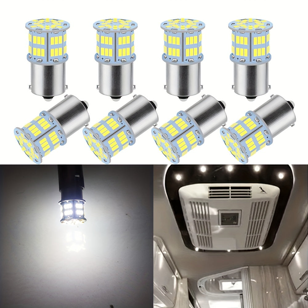2/4/8-pack RV LED bulb - 3014 54-SMD, DC 12V white/warm white light - suitable for RV, camper van and marine lighting, replaces 1156 1141 1003 BA15S P21W LED interior bulb, battery not included