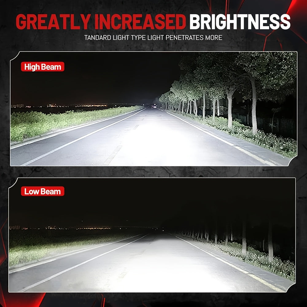 4-Pack, 2Pcs 9005 + 2Pcs H11, H4 Car LED Headlights, H7 LED Bulbs, 120,000 Lumens, Low/High Beam, H1, H4/9003/HB2, H7/H18, H8/H9/H11/H16, 9005/HB3, 9006/HB4, 9012/HIR2, 12V/24V, with External Driver, No Battery Needed