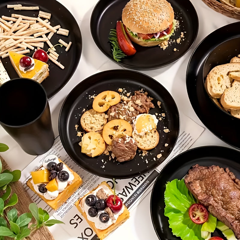 16/32Pcs Wheat Straw Plastic Tableware Set 4/8 Person Unbreakable Dinner Plate Dessert Plate Cereal Bowl Cup Outdoor Camping Family Birthday Party Tableware