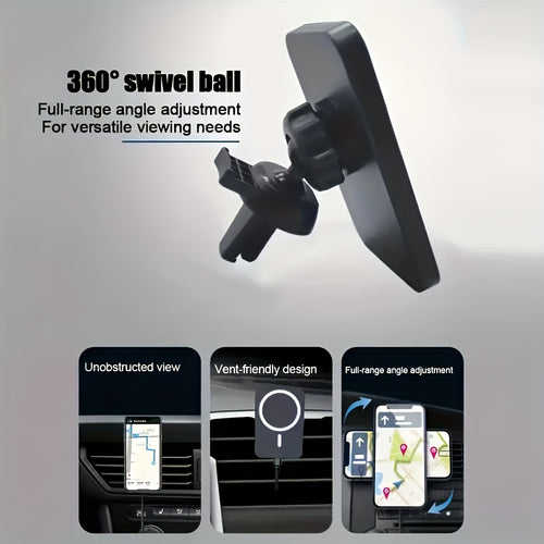 15W Magnetic Wireless Charging Stand, Suitable for iPhone 17/16/15/14/13/12 Series and 25/S24/S23/S22 - USB-C Interface, No Battery Required, Easy to Install, Fashionable Appearance | Essential USB-C Charging Station for Travel, Magnetic Mobile