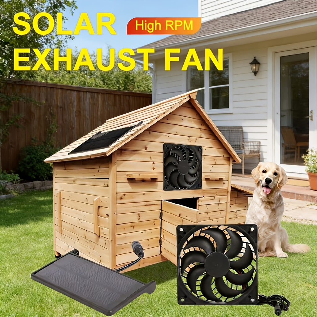 3W Solar Exhaust Fan, Detachable Solar Panel, No Battery Needed, Low Noise Bidirectional Ventilation System, Window Ventilation and Cooling for RVs, Chicken Coops, Greenhouses, Sheds and Pet Houses