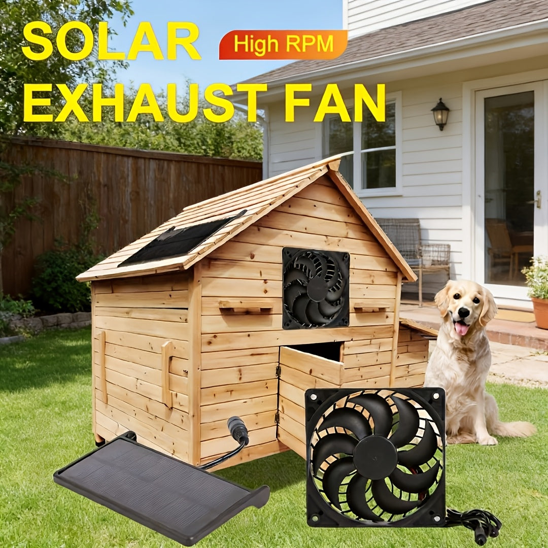 3W Solar Exhaust Fan, Detachable Solar Panel, No Battery Needed, Low Noise Bidirectional Ventilation System, Window Ventilation and Cooling for RVs, Chicken Coops, Greenhouses, Sheds and Pet Houses