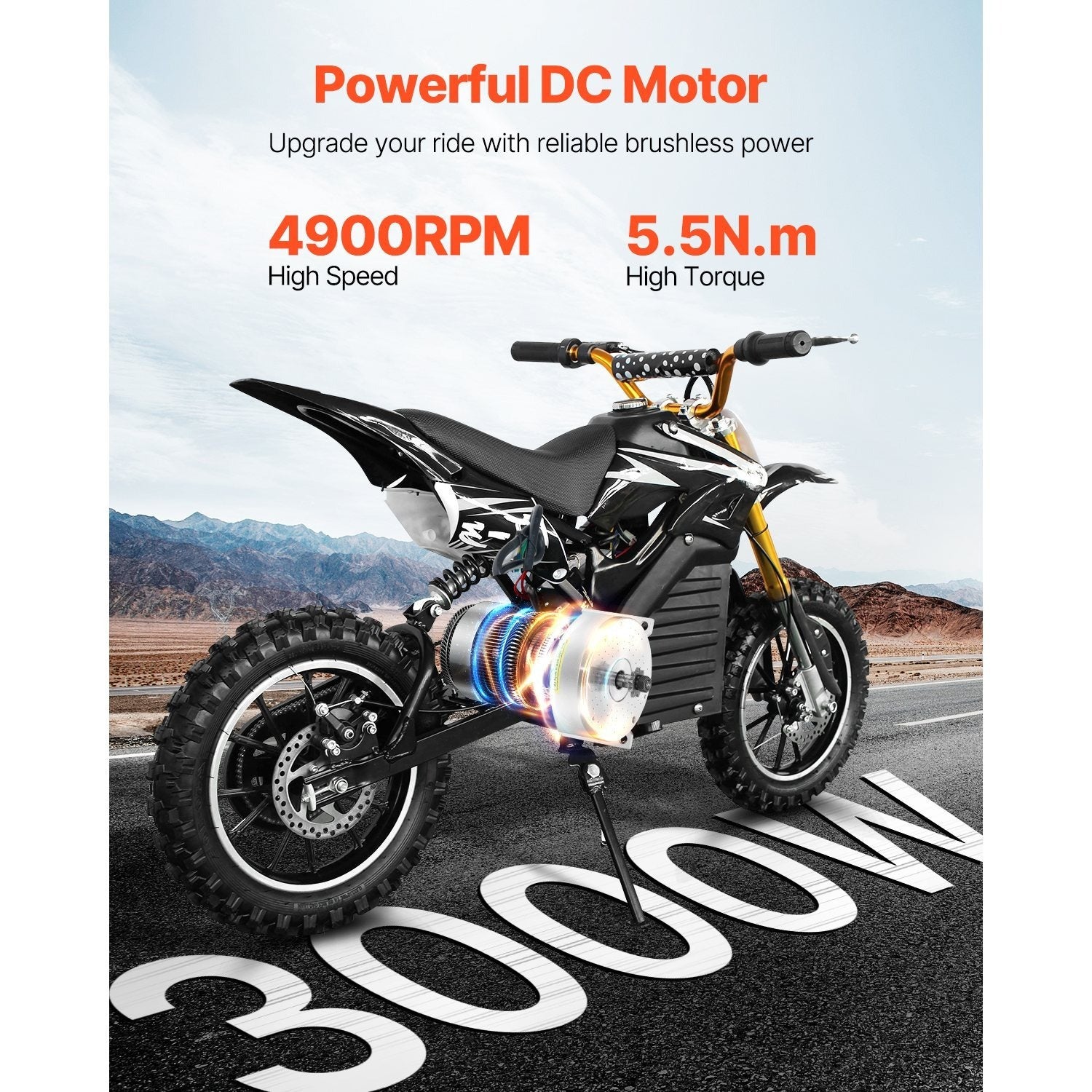 VEVOR 3000W 电动无刷直流电机套件 4900rpm 带速度控制器