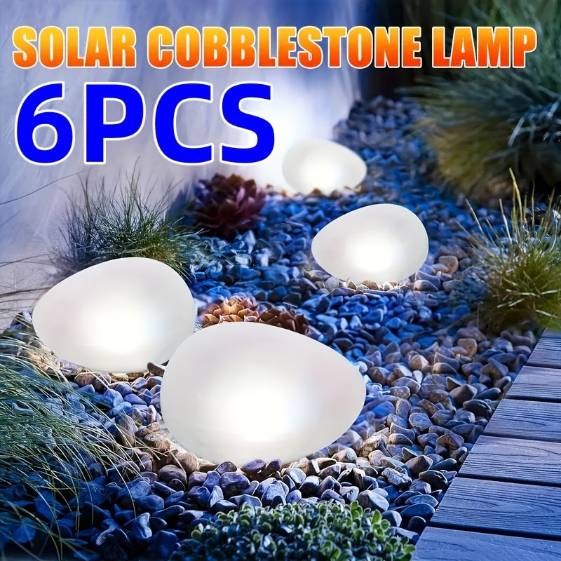 New Solar Salt Rock Light Set (4/6-Piece), Designed for Outdoor Use as Decorative Landscape Lighting. Perfect for Garden, Patio, Pool, Wedding, Dinner and Holiday Decoration, with Cool White Light.