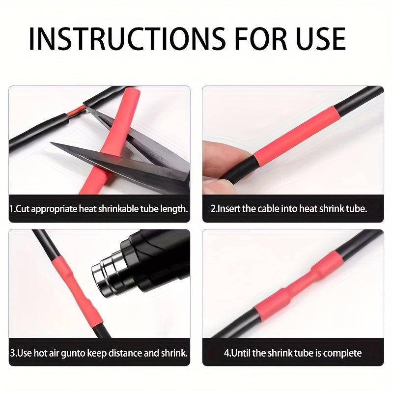 2:1 Shrink Ratio Heat Shrink Tubing Kit in Black, Red, Blue, Yellow, Green, White – Flame-Retardant Polyolefin Tubing for Wire Insulation & Electrical Connections. Each Color 1m (39.4 in) – Total 6m (236.22 in). Perfect for Cable Sleeve Installation