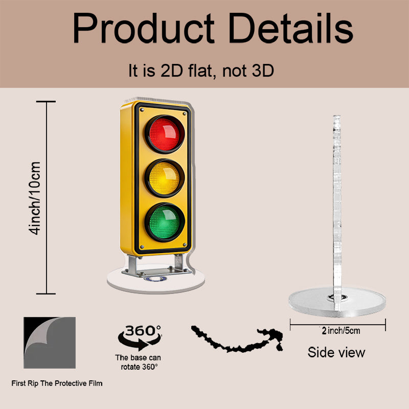 1pc Rotatable Acrylic Ornament, Traffic Light Design with Unique Yellow Main Body and Black Frame, Perfect for Office, Meeting Room and Exhibition to Enhance Ambience