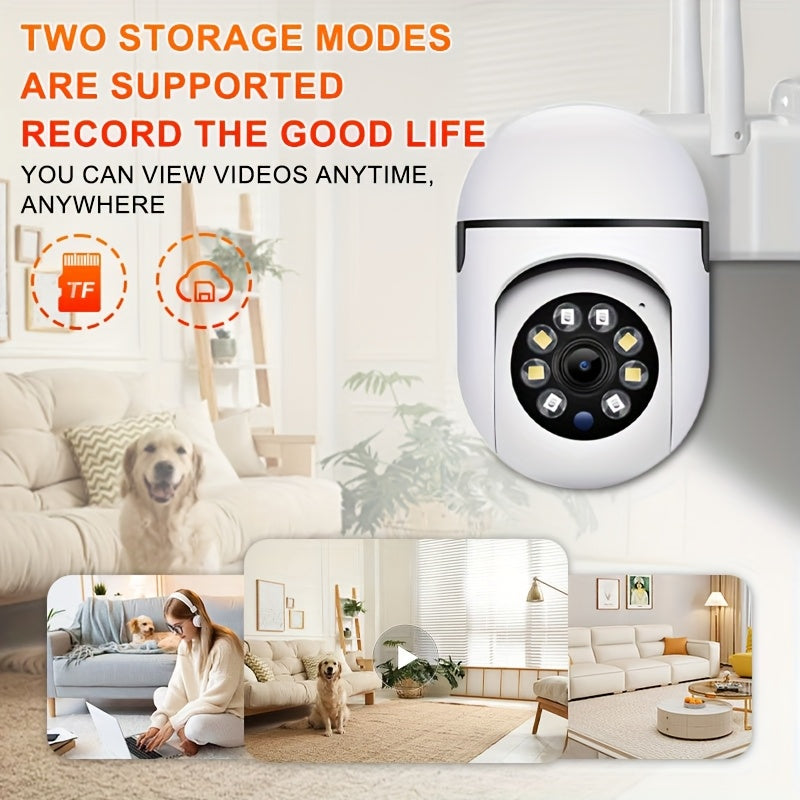 2.4GWi-Fi 智能家居安全摄像机 -355°平移-倾斜-变焦、彩色夜视、双向音频、宠物移动跟踪、室内使用、无线、移动侦测、实时应用程序查看、双向通信 - 安装简便、全天候、可壁挂式安装