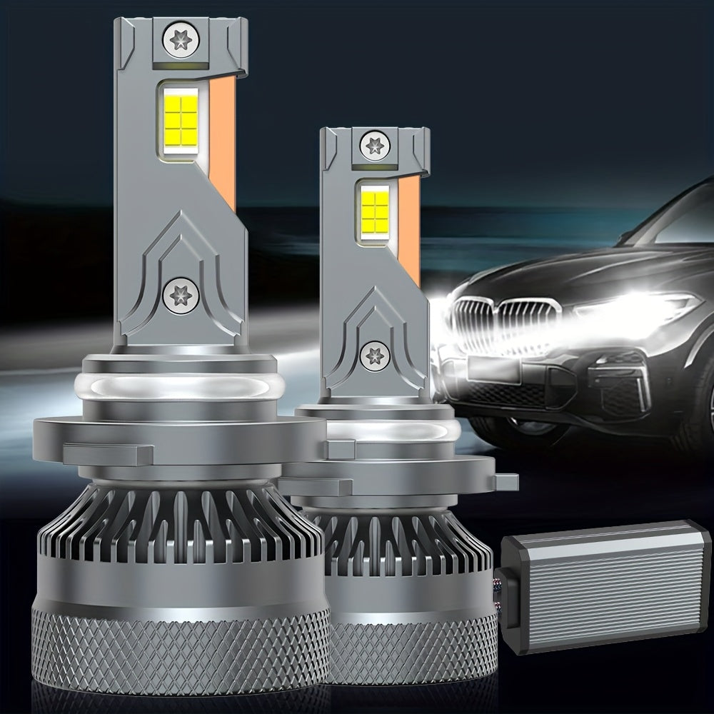 2pcs Super Bright H11 LED Headlight Bulbs H4/9003/HB2-QF003 H7/H18/H1/9006/HB2/H11/9005/H16/H9/9012, 6500K, 800% Brightness, 43000 Lumens, with External Driver Canbus Plug-and-Play