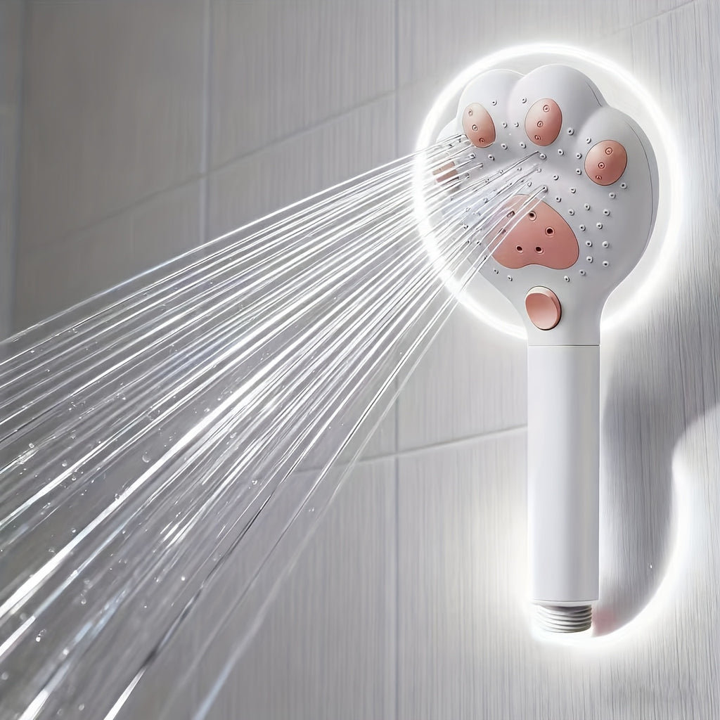 1 Adjustable Handheld Showerhead, Claw-Shaped Design, 3-Speed Massage, for Bathroom, Wall-Mounted & Hanging, Plastic Material, Shower Use Only