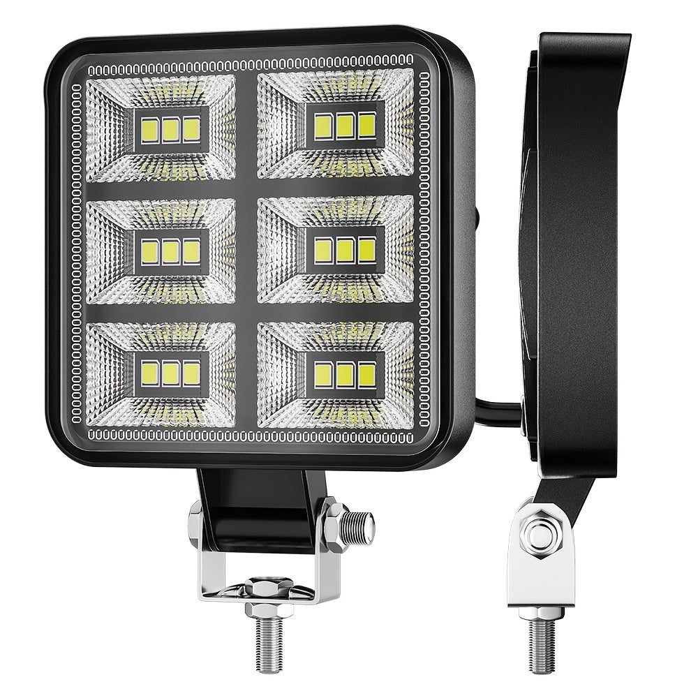 1pc 3-Inch Square LED Service Light, Multi-Function Work Light (DC9-36V, 2835SMD, 18LED, 12W, 1200LM, 6500K), Compatible with Volkswagen, BMW, Chevrolet, Toyota, Ford, Tesla, Honda, Nissan, Peugeot, Renault, Mercedes-Benz, Audi