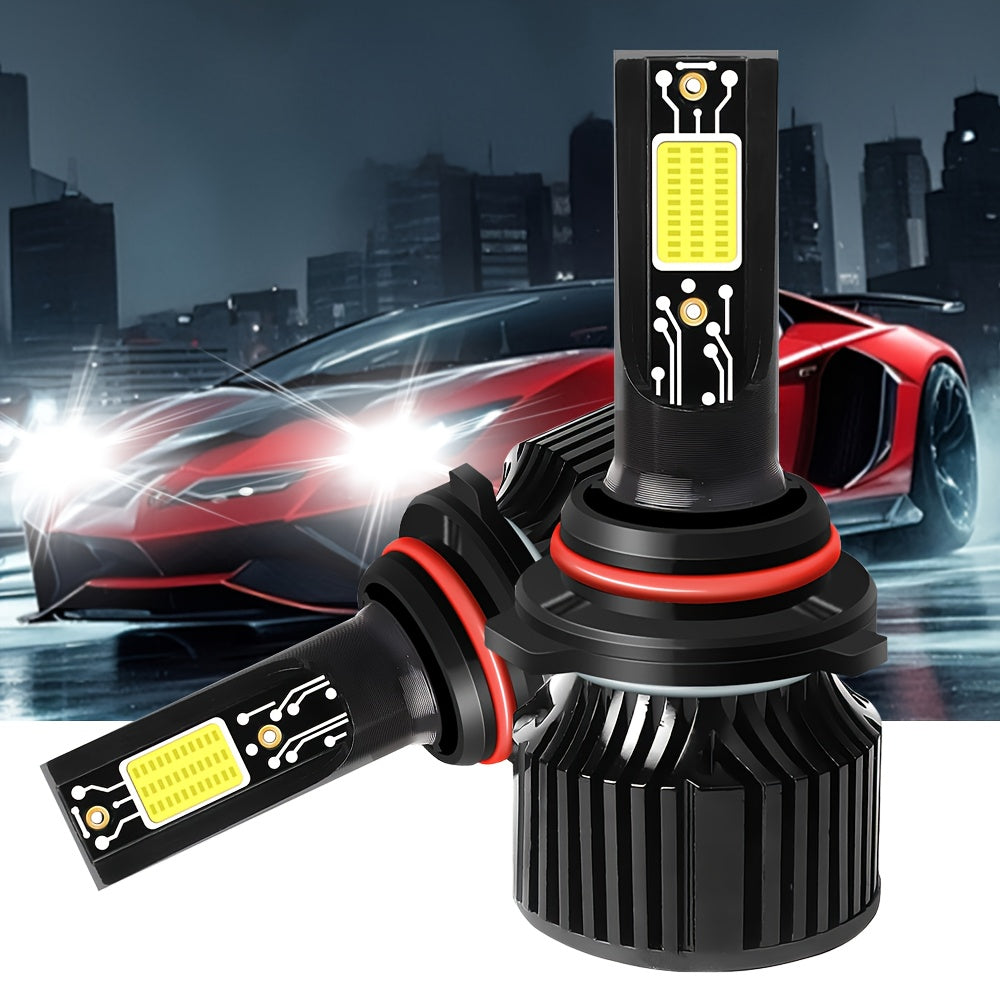 2-Pack Car LED Headlights H4 Bulbs 20000 Lumens High/Low Beam Integrated Universal for H1, H4, H7, H11 CSP Chip CANbus Error-Free 360° Beam Angle Compatible with HB3/9005, HB4/9006, HIR2/9012-G03 No Battery Design Fits 99%