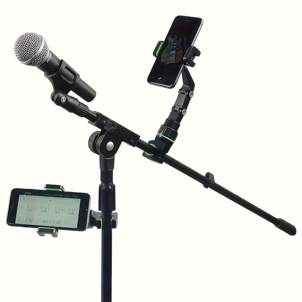360° Rotating Adjustable Phone Holder – Car Mount & Guitar Stand, L-Shaped Design with Secure Grip, Durable Plastic Construction for Hands-Free Viewing & Music Playback, Car Accessory, Stylish Look, Sturdy Build