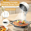Foldable Portable Range Hood – 3 Adjustable Speeds for Exhaust & Smoke Purification – Cordless Operation, Compact Design, Ideal for Indoor Cooking, BBQ, Hot Pot, Grill – Compatible with -C/-A, Compatible with Smartphone