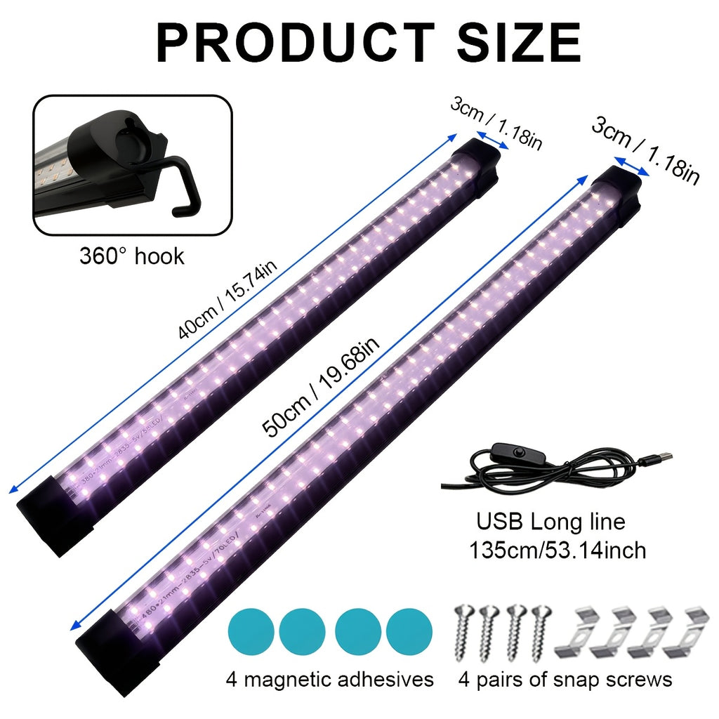 58/70 LED Beads Full Spectrum Plant Grow Light, USB Port, Hidden Hook Design, Multiple Installation Ways, Supplement Grow Light for Vegetables, Succulents, Flowers and Fruits, Complete Grow Lighting Coverage