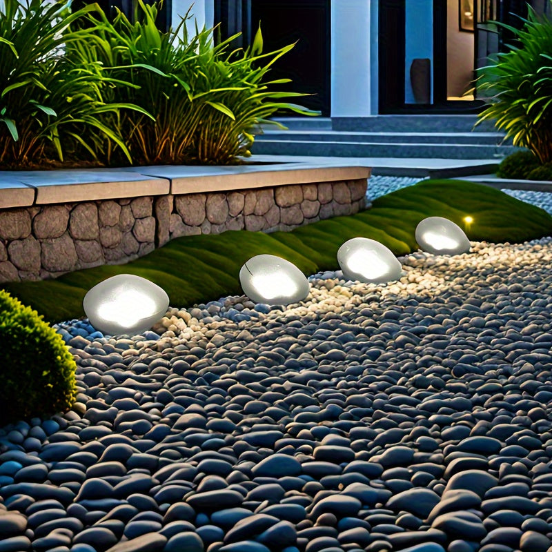 New Solar Salt Rock Light Set (4/6-Piece), Designed for Outdoor Use as Decorative Landscape Lighting. Perfect for Garden, Patio, Pool, Wedding, Dinner and Holiday Decoration, with Cool White Light.