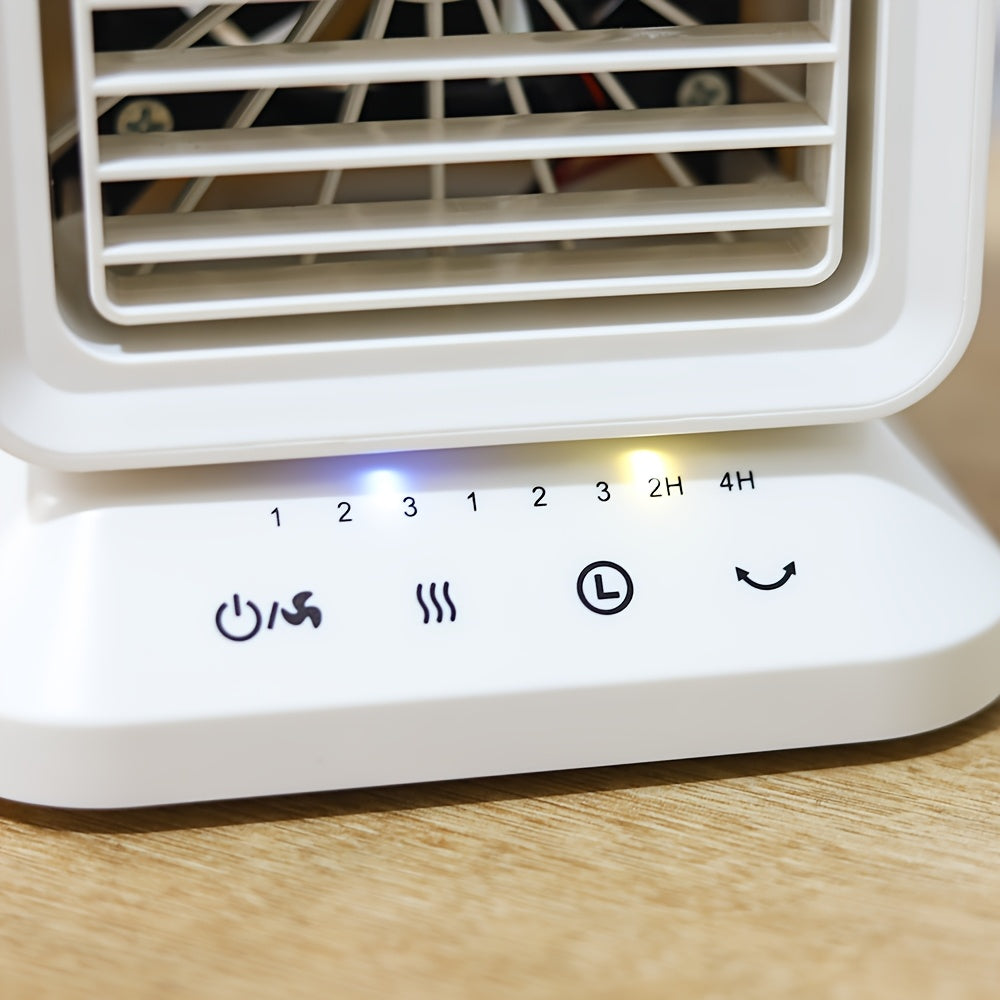 Mini Desktop Fan Spray Humidifying Oscillating Fan, USB Plug-in Touch Control Small Fan, 3 Speed Levels with Timing Function