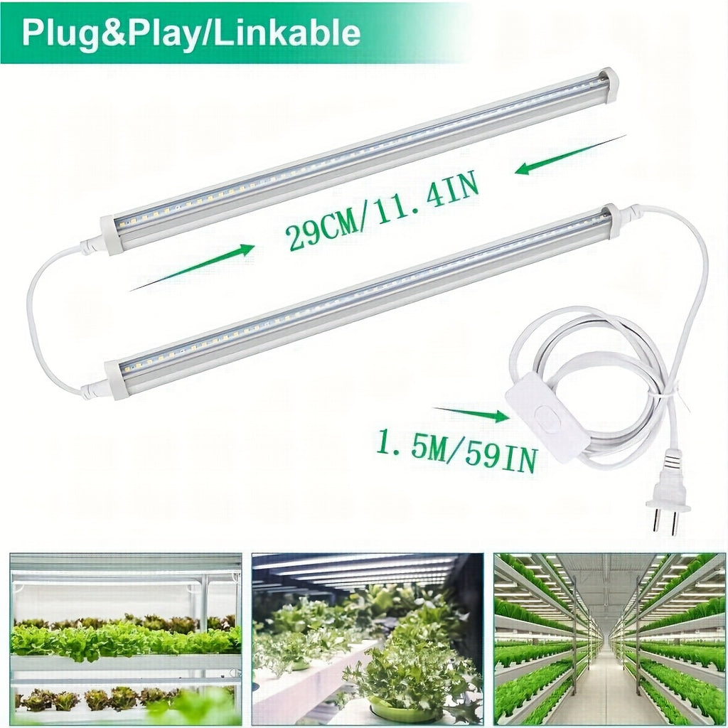2-Pack T5 LED Plant Grow Light, Full Spectrum Sunlike Indoor Plant Lamp, 1FT Grow Light, High PPFD Warm Light Illumination