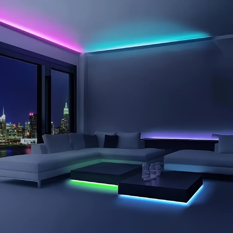 USB多功能控制RGB LED灯带，具动态颜色同步功能，长度可选3.28FT至100FT，适用于电视、房间和圣诞装饰。广泛用于汽车装饰、派对氛围照明