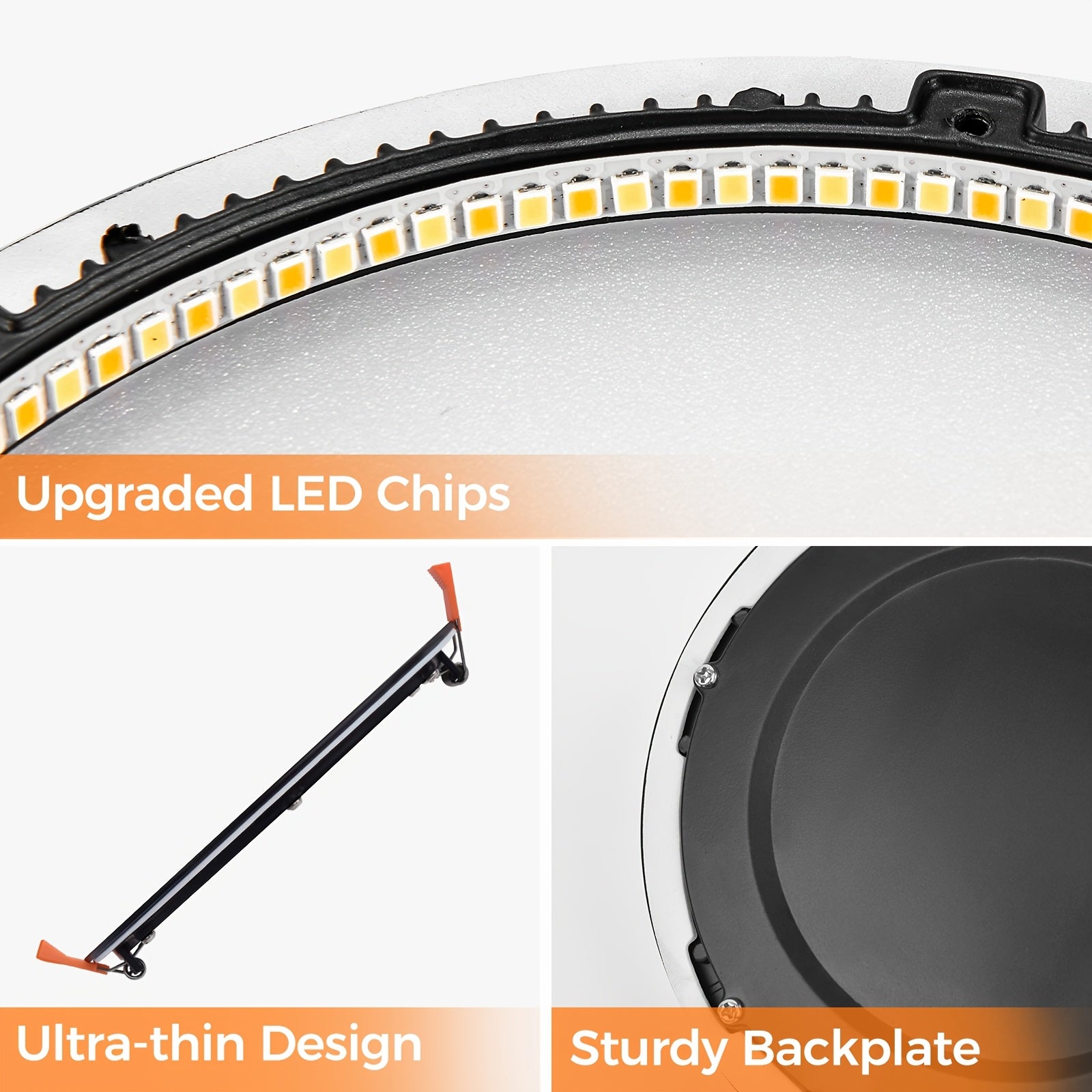 CycevSun 6/12/24-Pack Black Recessed Light, 6-Inch Dimmable & 5 CCT Selectable, 1050LM, 12W, 120V, ETL Certified, Perfect for Kitchen, Living Room, Bedroom, Hallway, Office, Basement