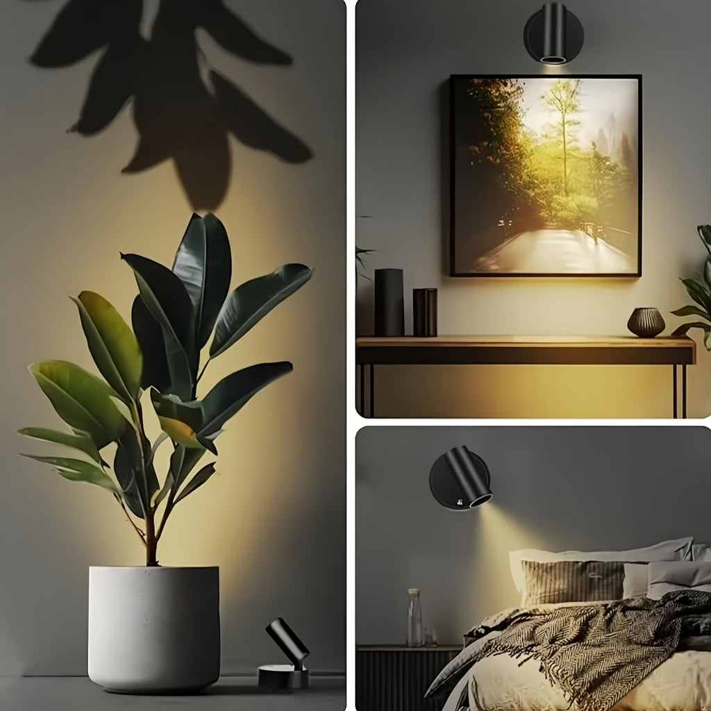 4-Pack Indoor LED Spotlight, Rechargeable Built-in Battery, Infrared Remote Control & Timer Function, 3 Color Temperature Wall Lamp, Mini Art Decor Light, Perfect for Plants, Artworks and Paintings