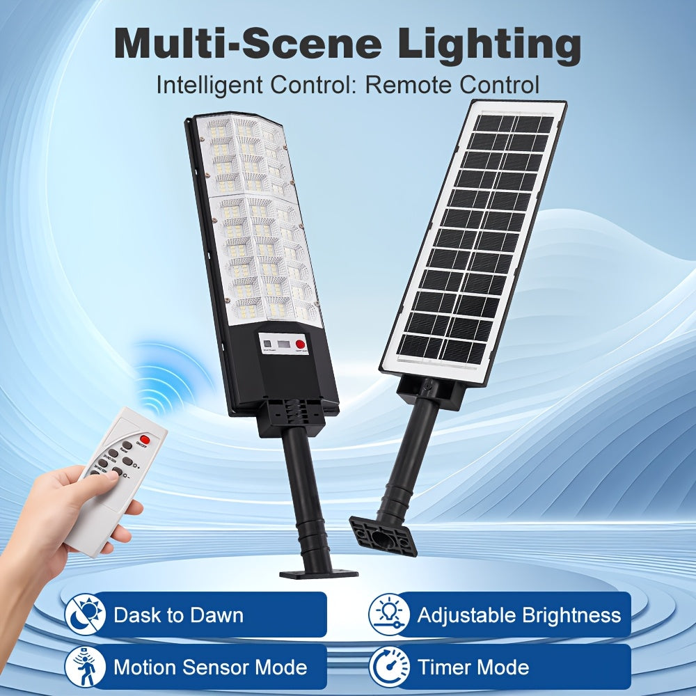 One Solar Sensor Light | Home Courtyard Light | Super Bright LED Lighting | Outdoor Street Light, with Motion Sensor and Auto On/Off Switch, Remote Control, IP65, Perfect for Garden, Garage, Patio, Backyard, Doorway