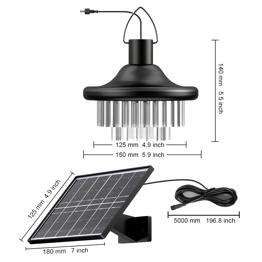 Solar Outdoor Hanging Light, Outdoor Decorative Lighting, Outdoor 360° Wide-Angle Waterproof Floodlight, Brilliant Lighting, Timed Illumination, Adjustable Color Temperature, Can Be Used as Porch and Courtyard Light, Outdoor Ornament