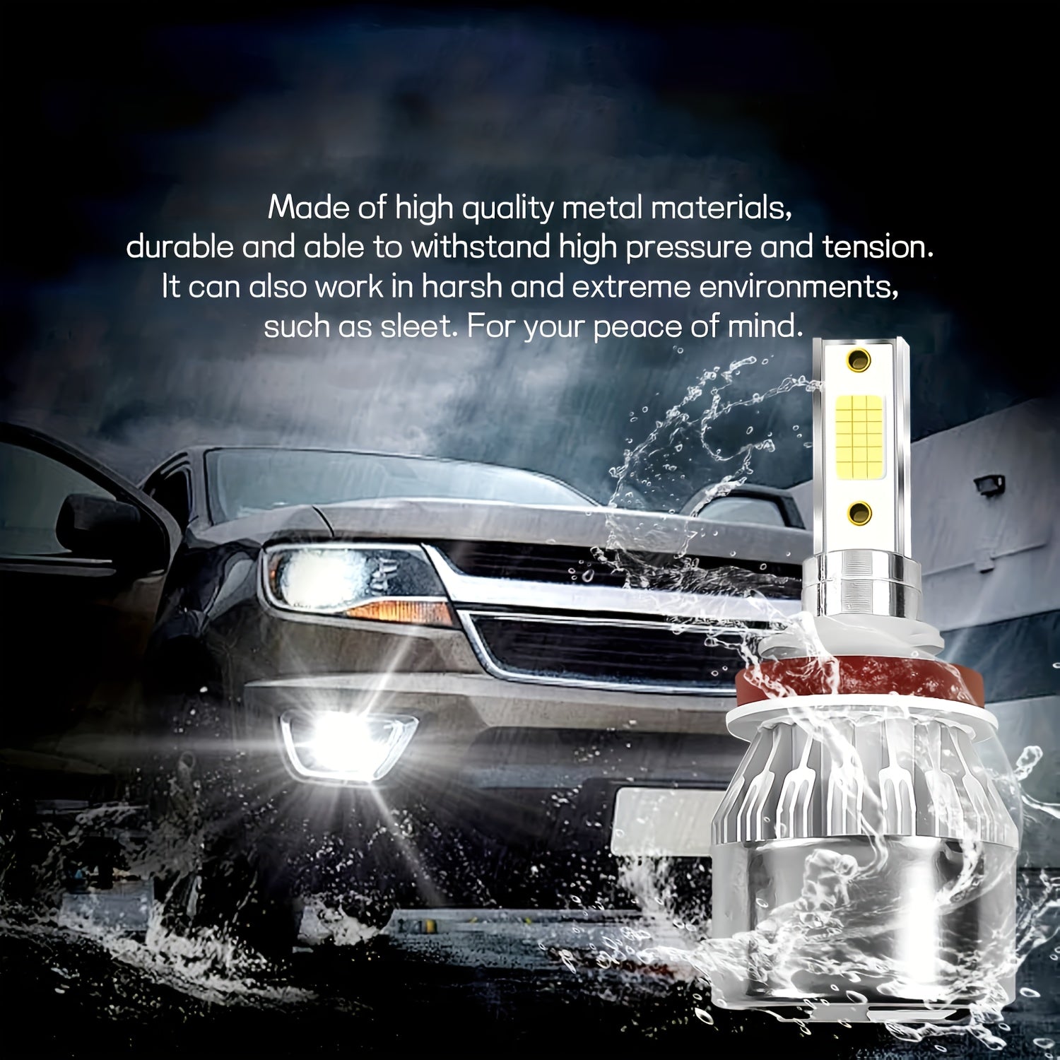 2-Pack LED Car Headlight C6 Bulbs H7 H4 H8 H9 H11 9005 9006 LED Light 6000K Car Light 12V Car Headlight Conversion Kit, Fits Multiple Car Models, High Quality Replacement Bulbs, Car Bulbs, No Battery Included