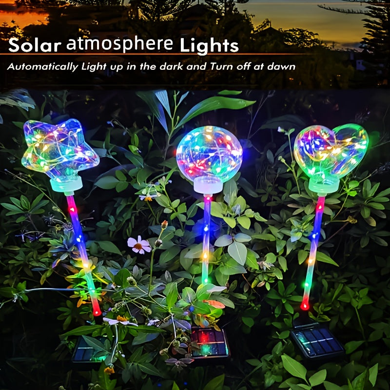 12-Hour Long-Lasting Solar Heart-Shaped LED Ground Light, Toggle Switch Control, Suitable for Outdoor / Courtyard / Lawn / Holiday Party Decoration, Christmas, Halloween Atmosphere Creation
