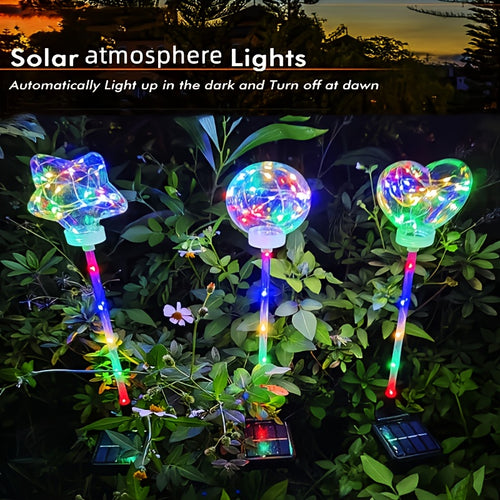 12-Hour Long-Lasting Solar Heart-Shaped LED Ground Light, Toggle Switch Control, Suitable for Outdoor / Courtyard / Lawn / Holiday Party Decoration, Christmas, Halloween Atmosphere Creation