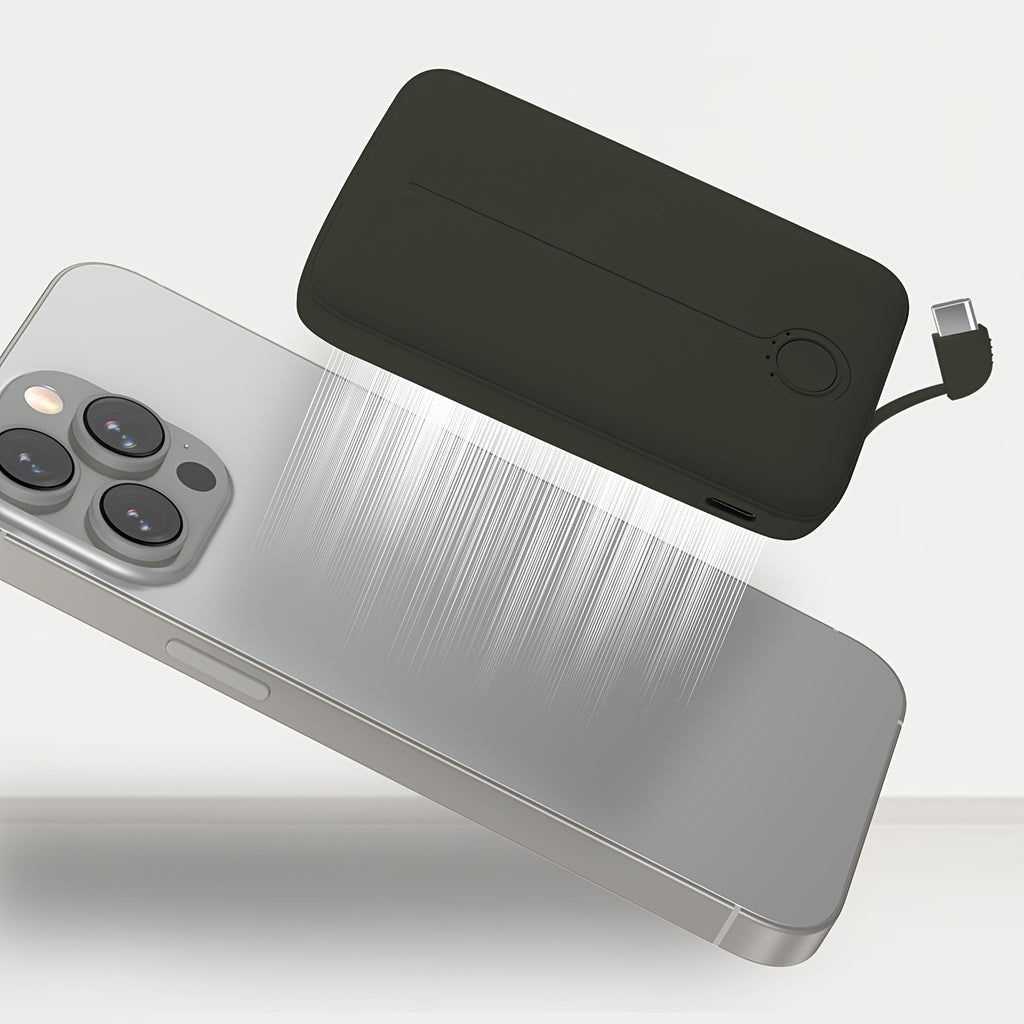 For Magnetic Wireless Power Bank, 5000mAh Battery Pack For Phone 16/15/14/13/ 12 Series, Portable Charger With USB-C Cable