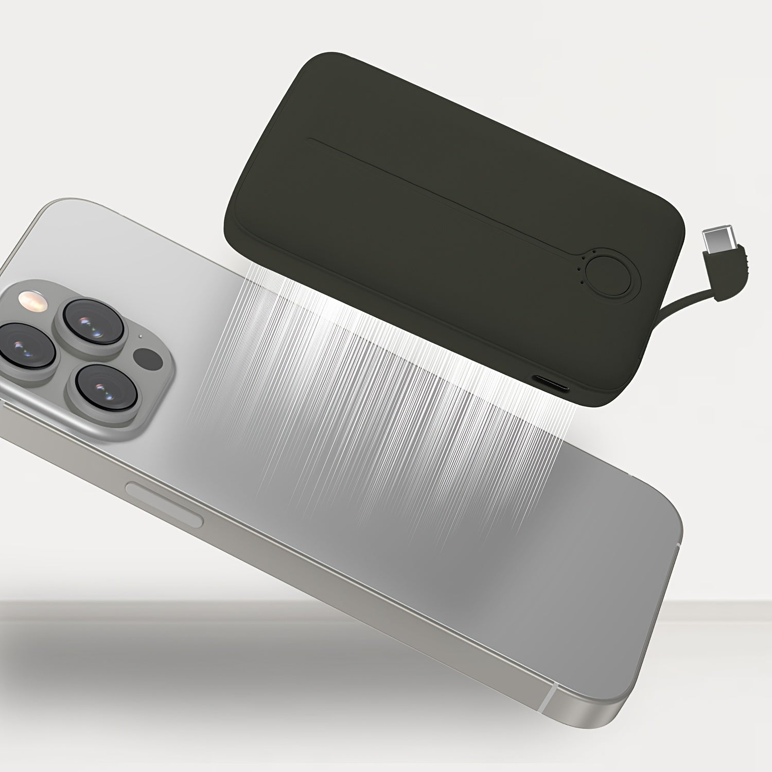 For Magnetic Wireless Power Bank, 5000mAh Battery Pack For Phone 16/15/14/13/ 12 Series, Portable Charger With USB-C Cable