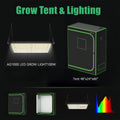 1800D Material 48x24x60 Inch (≈4x2 Ft) Hydroponic Grow Tent, Optional Accessory Kit: 100W Dimmable LED Light, 8ft Ducting, 4"/6" Vents, Optional Standard Independent Fan & Filter Combo or New Integrated Fan-Filter Unit