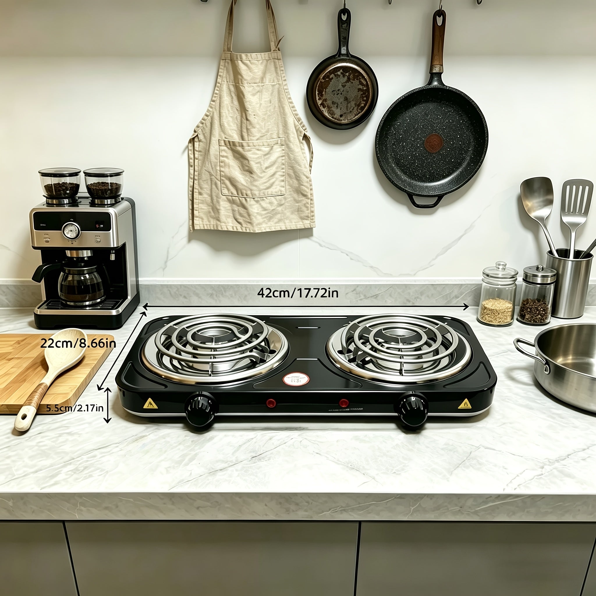 Portable Electric Stove, Desktop Electric Cooktop, Adjustable Knob Temperature Control, Perfect for Heating Milk & Coffee, Ideal for Home, Office, Dormitory & Camping Cooking. Electric Charcoal Stove, Heater