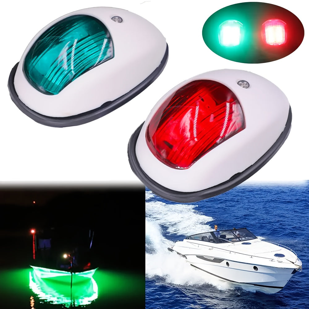 2-Piece Red & Green Navigation Lights, Yacht Lights, Marine Lights, Boat Signal Warning Lighting
