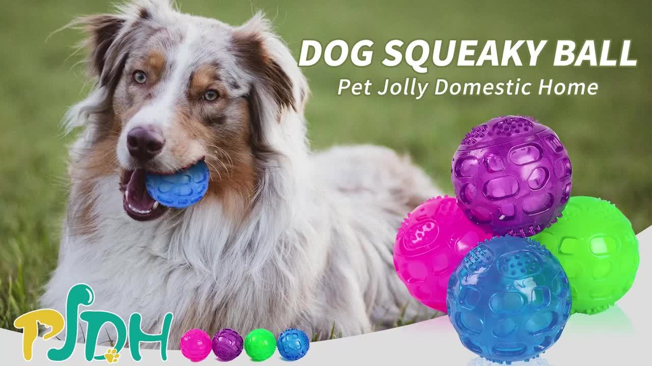 三个吱吱响狗球 - 适合小型至大型犬的耐用橡胶咀嚼玩具，完美适用于游戏和训练