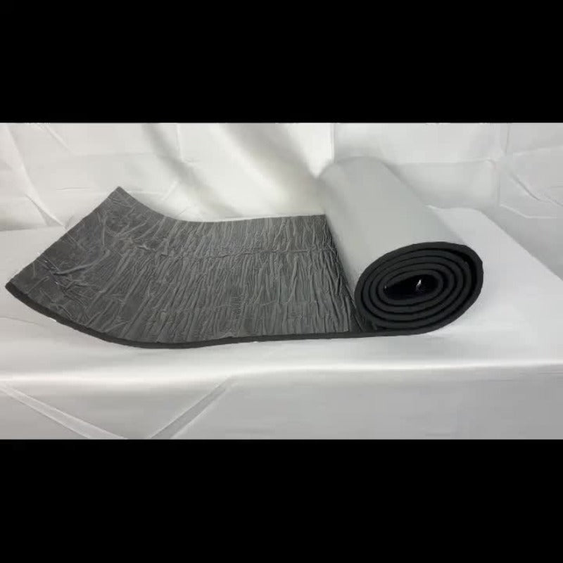 自粘铝箔隔热卷 | 汽车和房车用耐热隔音材料，高温耐用，纹理表面设计，黑色