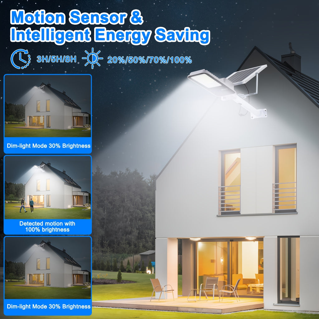 Solar LED Street Light, 1/2/4 Pack 6500K Dimmable Waterproof LED Solar Wall Light, 6000mAh LED Street Light with Remote Control, Motion Sensor, 357 High-Brightness LED Beads Outdoor Solar Street Light, Perfect for Courtyards, Walls