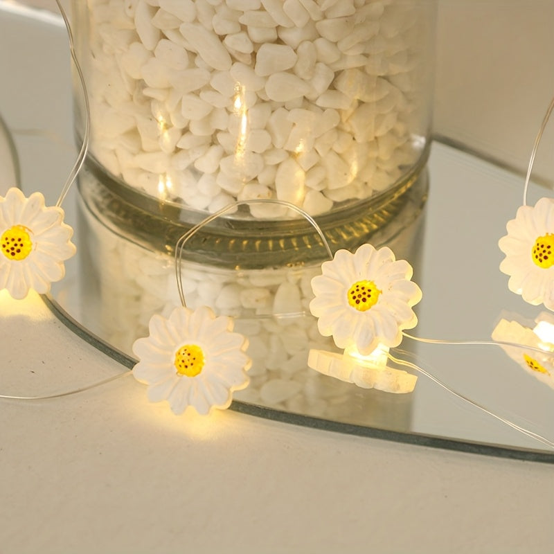 Luminarias室内装饰LED铜丝灯白色向日葵小雏菊龟背叶房间花园庭院节日装饰灯