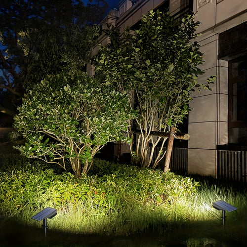 1-pack outdoor solar spotlight 9 LEDs landscape decoration courtyard lawn lamp solar tree light, 5 lighting modes without remote control