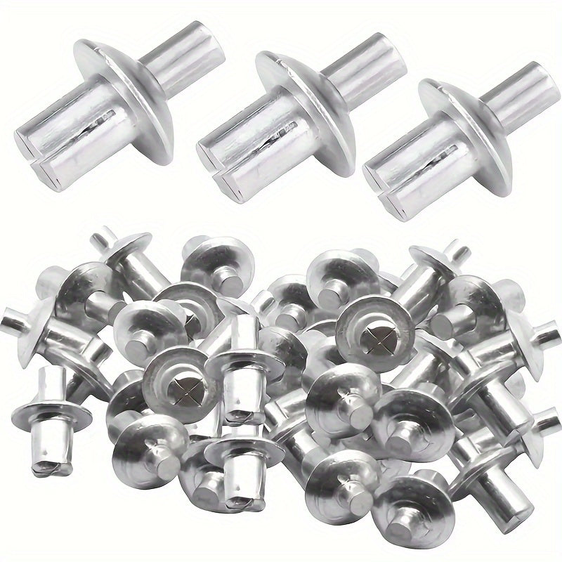 50/100/200PCS Drive Rivets, Knock-in Mushroom Head Self-Plugging Rivets, Hammer Drive Expanding Aluminum Rivets, Dome Head Aluminum Drive Rivets